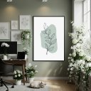 Ver imagem 2 de Quadro Decorativo Ramo Verde 70x50cm Mold Preta