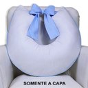 Ver imagem 1 de Capa de Almofada Amamentação Piquet com Laço - Branco com Azul