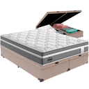 Ver imagem 1 de Cama Box Baú e Colchão Berlim Molas Ensacadas Queen Probel: Bege