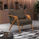 Ver imagem 3 de Kit 2 Poltronas Sala de Estar Madeira Maciça Cerejeira Monique Assento Veludo Marrom