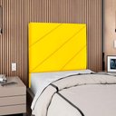 Ver imagem 2 de Cabeceira Solteiro 100 Cm com Frame Cristal Suede Amarelo Artte
