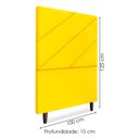 Ver imagem 3 de Cabeceira Solteiro 100 Cm com Frame Cristal Suede Amarelo Artte