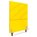 Ver imagem 1 de Cabeceira Solteiro 100 Cm com Frame Cristal Suede Amarelo Artte