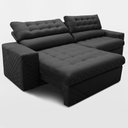 Ver imagem 6 de Sofá Retrátil e Reclinável 2,70m Molas Ensacadas Max Spring Velusoft Preto Cama Inbox