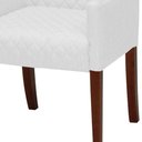 Ver imagem 2 de Poltrona Decorativa Liverpool Base Madeira Corano Branco - Gran Belo Decor