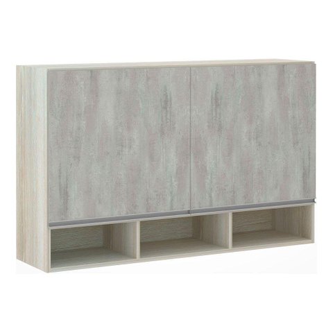 Armário 120cm 2 Portas C/Nicho Lis Legno Crema C/Concret