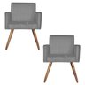 Kit 2 Poltronas Decorativas Vitoria Suede Cinza - Kasa Sofá - 1