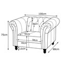 Ver imagem 4 de Kit 2 Poltronas Decorativa Maggiore Couro Preto - Gran Belo