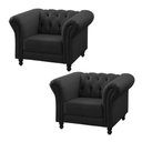 Ver imagem 1 de Kit 2 Poltronas Decorativa Maggiore Couro Preto - Gran Belo