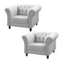 Ver imagem 1 de Kit 2 Poltronas Decorativa Maggiore Couro Branco - Gran Belo