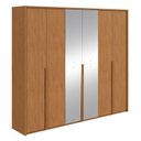Ver imagem 2 de Guarda Roupa Casal 100% Mdf 6 Portas Easy Move 2,40 com Espelhos Amendoa Clean