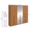 Ver imagem 3 de Guarda Roupa Casal 100% Mdf 6 Portas Easy Move 2,40 com Espelhos Amendoa Clean