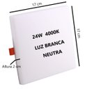 Ver imagem 2 de Painel Plafon Led Quadrado 24w 4000k Bivolt 17x17Cm Borda Infinita