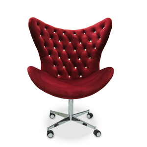 Poltrona Egg Slim Vermelha Jolie Brilho Base Giratória com Rodinhas
