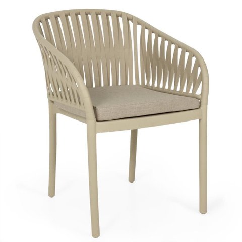 Cadeira Estofada Design Riva em Polipropileno - Nude