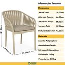 Ver imagem 3 de Cadeira Estofada Design Riva em Polipropileno - Nude