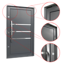 Ver imagem 3 de Porta Pivotante Alumínio Lambril Evolution c/Pux.Esq. Elite Cinza 216x120 Brimak