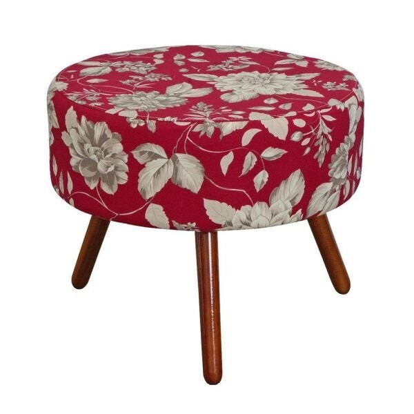 Puff Decorativo Angel Floral Vermelho - Nay Estofados é ruim? Puff Decorativo Angel Floral Vermelho - Nay Estofados é boa?