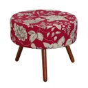 Ver imagem 1 de Puff Decorativo Angel Floral Vermelho - Nay Estofados
