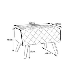 Banqueta William Pés Madeira Dohler Bege - Gran Belo Decor - 3