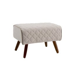 Banqueta William Pés Madeira Dohler Bege - Gran Belo Decor - 1