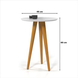 Mesa Apoio Lateral 4601 46x60 Pés Palito em Madeira Borda Invertida Mdf Branco - Ofertamo - 4
