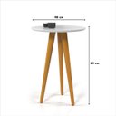 Ver imagem 4 de Mesa Apoio Lateral 4601 46x60 Pés Palito em Madeira Borda Invertida Mdf Branco - Ofertamo