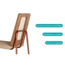 Ver imagem 3 de Cadeira de Cozinha Wood 1751 Aço Kit 2 Uni Rose/linho Areia - Carraro