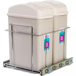 Lixeira Dupla Deslizante 8,8l de Embutir Armário Cozinha Basculante com Corrediça - 3