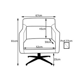 Kit 2 Poltronas Decorativa Mary Giratória Evo Dohler Marrom - Gran Belo Decor - 3