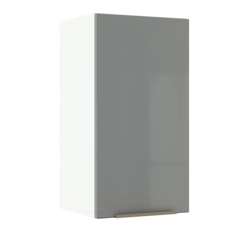 Armário Aéreo Madesa Lux 35cm 1 Porta Branco Cinza