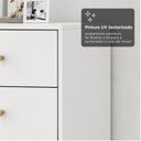 Ver mais imagens de Cômoda de Cabeceira 3 Gavetas 100% MDF com Pintura UV e Pés em Metal 49x62x38cm Branco Fosco