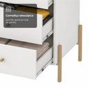 Ver imagem 6 de Cômoda de Cabeceira 3 Gavetas 100% MDF com Pintura UV e Pés em Metal 49x62x38cm Branco Fosco