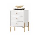Ver imagem 4 de Cômoda de Cabeceira 3 Gavetas 100% MDF com Pintura UV e Pés em Metal 49x62x38cm Branco Fosco