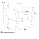 Ver imagem 4 de Kit 2 Poltronas Decorativas Copenhague Pés Madeira Sintético Vermelho - Arteclasse