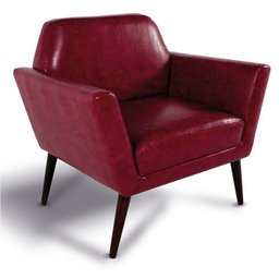 Kit 2 Poltronas Decorativas Copenhague Pés Madeira Sintético Vermelho - Arteclasse - 2