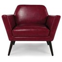 Ver imagem 3 de Kit 2 Poltronas Decorativas Copenhague Pés Madeira Sintético Vermelho - Arteclasse