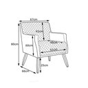 Ver imagem 4 de Kit 2 Poltronas Decorativa Nagoya Pés Madeira Corano Preto - Gran Belo Decor
