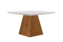 Ver imagem 1 de Mesa para Cozinha Luna + Tampo Madeirado Reto 90x90cm Imbuia - Rufato