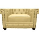 Ver imagem 2 de Kit 2 Poltronas Chesterfield com Pés Madeira Couro Bege - Mempra