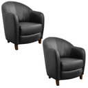 Ver imagem 1 de Kit 2 Poltronas Kairós com Pés Madeira Couro Negro - Gran Belo