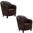 Ver imagem 1 de Kit 2 Poltronas Kairós com Pés Madeira Couro Chocolate - Gran Belo