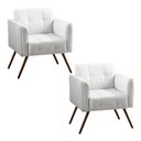 Ver imagem 1 de Kit 2 Poltronas Decorativa Bia Couro Branco