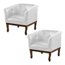Ver imagem 1 de Kit 2 Poltronas Decorativa Noah Couro Branco