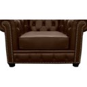 Ver imagem 2 de Kit 2 Poltronas Chesterfield com Pés Madeira Couro Capucino - Mempra