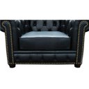 Ver imagem 2 de Kit 2 Poltronas Chesterfield com Pés Madeira Couro Preto - Mempra