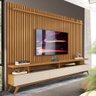 Conjunto Rack Com Painel Ripado TV Até 75 Polegadas 1.8 Nature Off White Valerius Shop JM - 1