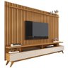 Conjunto Rack Com Painel Ripado TV Até 75 Polegadas 1.8 Nature Off White Valerius Shop JM - 2