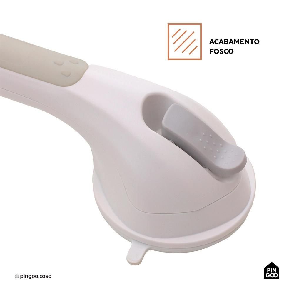 Barra de Apoio e Segurança com Ventosa 42 Cm Jaru Pingoo.casa - Branco - 4