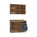 Ver imagem 5 de Armário de Cozinha Compacta 100% Mdf 120cm Nogueira/azul Profundo Celeste Kappesberg